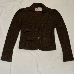 Green Laureate Lane Anthropologie Wool Cardigan